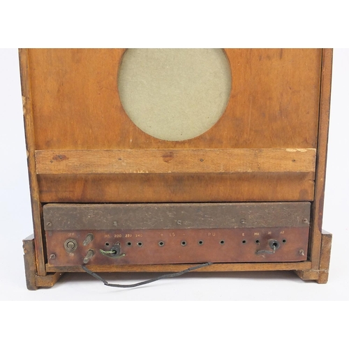 79 - Art Deco mahogany cased speaker, 45cm high