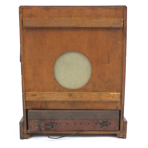 79 - Art Deco mahogany cased speaker, 45cm high