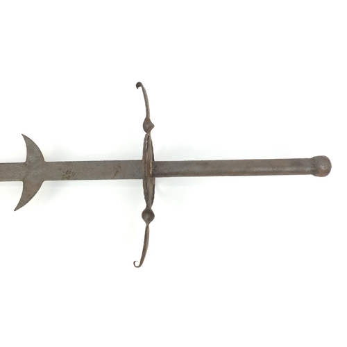 651 - Large decorative cast iron sword, 170cm long