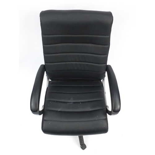 110 - Black leatherette adjustable office chair