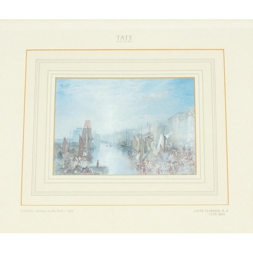 140 - Pair of Tate Gallery J M W Turner prints, Caudebec and Havre, both with certificates and mounted and... 