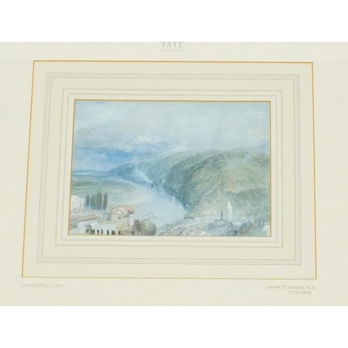 140 - Pair of Tate Gallery J M W Turner prints, Caudebec and Havre, both with certificates and mounted and... 