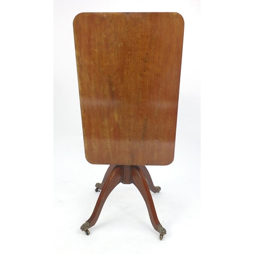 13 - Victorian mahogany rectangular tilt top table, 78cm high x 83cm wide x 52cm deep