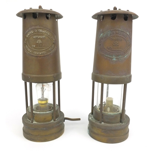 388 - Two vintage E. Thomas & Williams Ltd Aberdare miners lamps, numbered 1840 and 12646, one converted t... 