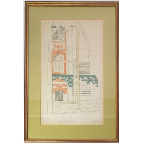 174 - R. Jeanneret pencil signed limited edition print, titled Tronville Normandy No7/24, and a signed  Go... 