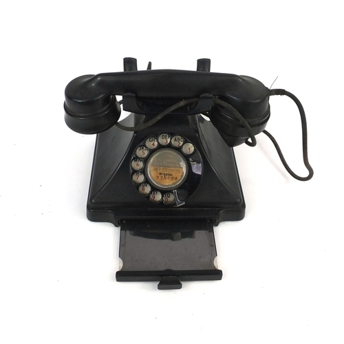 189 - GPO black Bakelite dial telephone, the hand set stamped C36/234 no.164