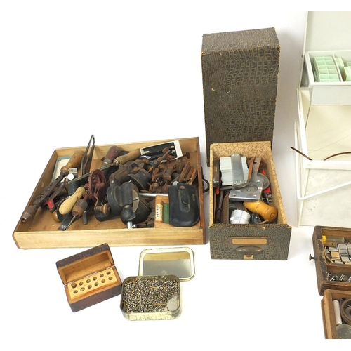 243 - Large selection of watch makers tools and watch parts