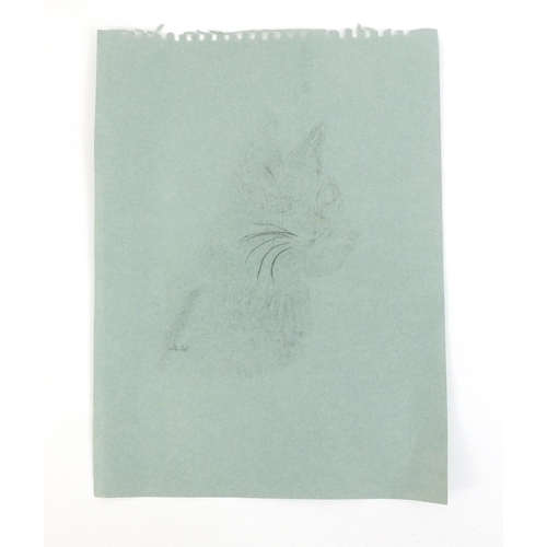 260 - Pastel onto paper of a cat, signed J Weston?