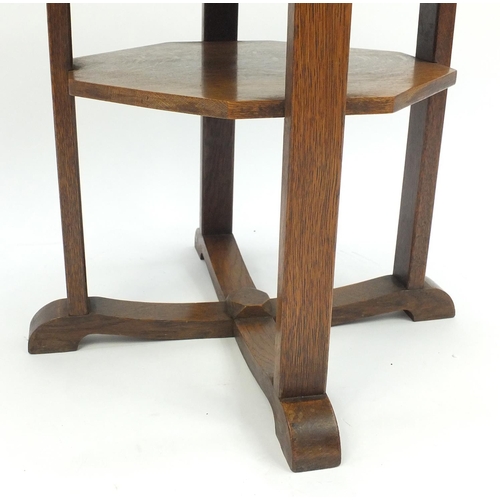 73 - Circular Art Deco oak occasional table, 51cm high x 52cm in diameter