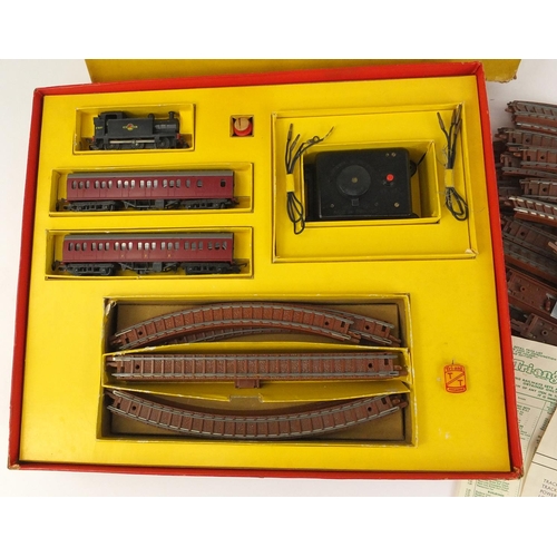 232 - Boxed Tri-ang T Gauge electric train set with a selection of Tri-ang track