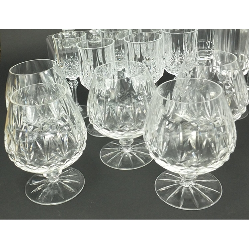 241 - Collection of glassware including sets of glasses and decanters etc