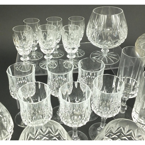 241 - Collection of glassware including sets of glasses and decanters etc