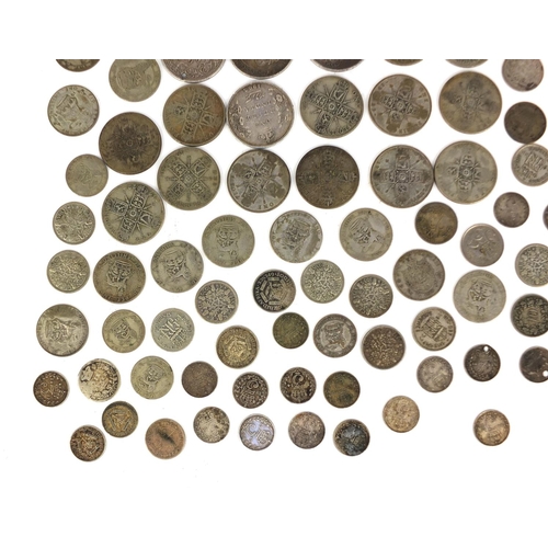 2426 - Collection of British pre decimal and World coinage including florins and six pence's, approximate w... 