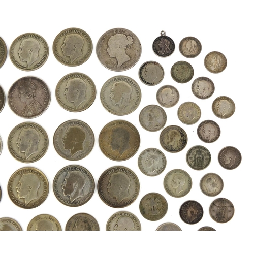 2426 - Collection of British pre decimal and World coinage including florins and six pence's, approximate w... 