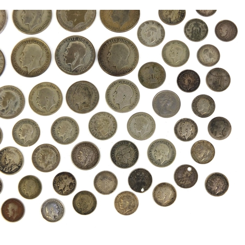 2426 - Collection of British pre decimal and World coinage including florins and six pence's, approximate w... 