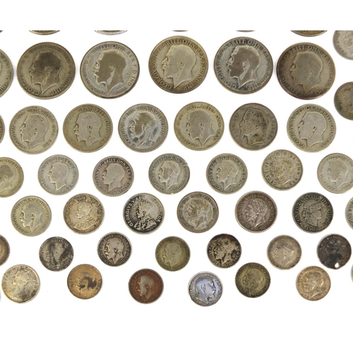 2426 - Collection of British pre decimal and World coinage including florins and six pence's, approximate w... 