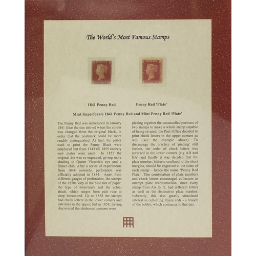 2434 - Westminster collection 1840 penny black stamp together with a 1841 Imperforate penny red and 1858-70... 