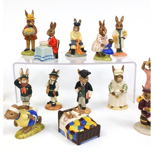 2090 - Collection of Royal Doulton Bunnykins figures including Judge Bunnykins DB188, School Days Bunnykins... 