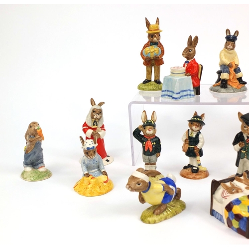 2090 - Collection of Royal Doulton Bunnykins figures including Judge Bunnykins DB188, School Days Bunnykins... 