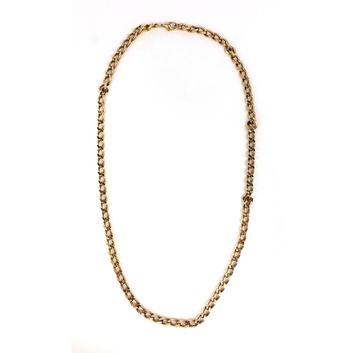 2436 - 9ct gold curb link necklace, 60cm long, approximate weight 51.7g