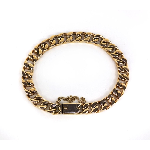 2437 - 9ct gold curb link bracelet, 18cm long, approximate weight 32.3g