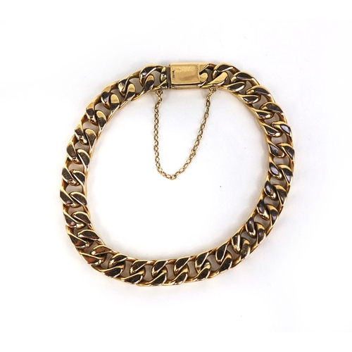 2437 - 9ct gold curb link bracelet, 18cm long, approximate weight 32.3g