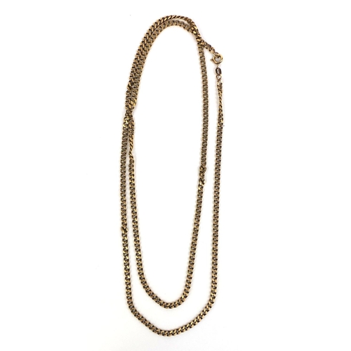 2438 - Long 9ct gold curb link necklace, 80cm long, approximate weight 22.8g