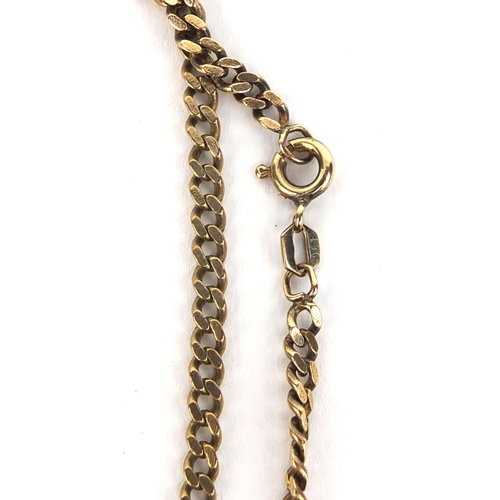 2438 - Long 9ct gold curb link necklace, 80cm long, approximate weight 22.8g