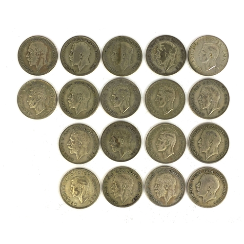 2428 - Group of British pre decimal half crowns, approximate weight 251.0g