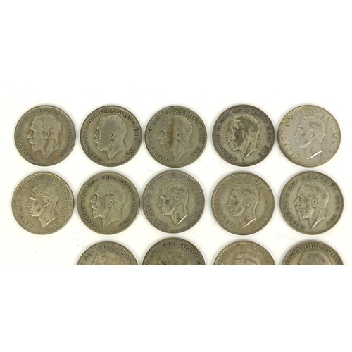 2428 - Group of British pre decimal half crowns, approximate weight 251.0g