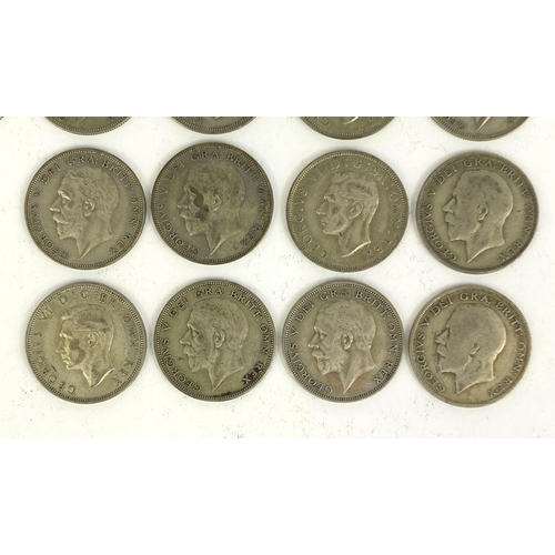 2428 - Group of British pre decimal half crowns, approximate weight 251.0g