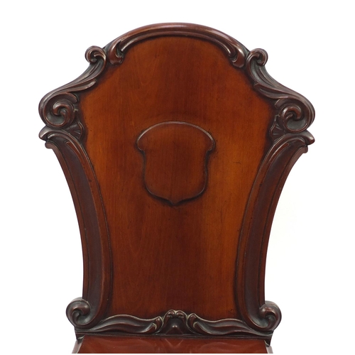 2026 - Victorian mahogany fire side chair with scrolled feet, 90cm high