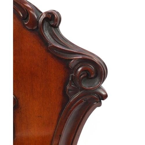 2026 - Victorian mahogany fire side chair with scrolled feet, 90cm high