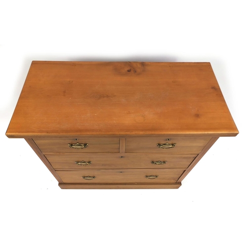 2041 - Pine four drawer chest, 81cm high x 91cm wide x 43cm deep