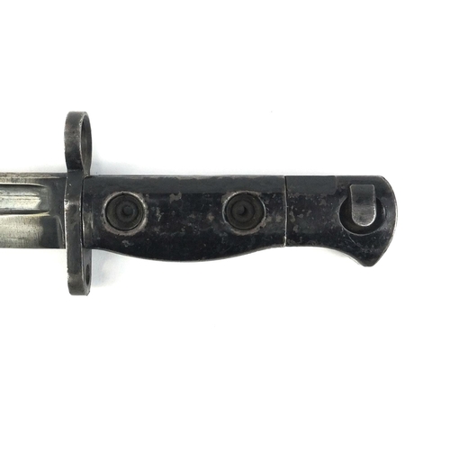 640 - Military interest bayonet, indistinct numbers to the handle, 30cm long