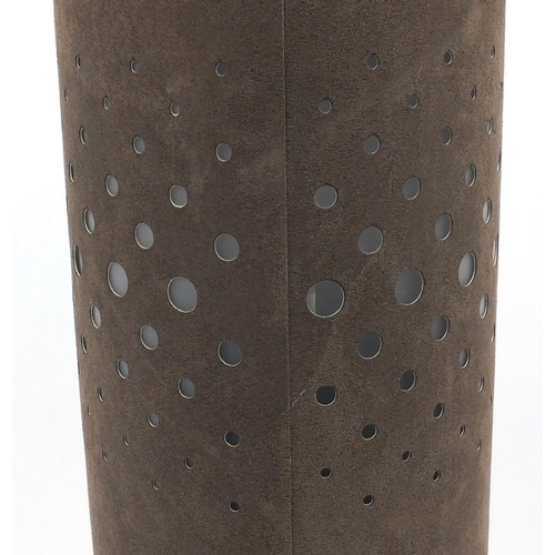 85 - Modern suede floor standing lamp, 120cm high