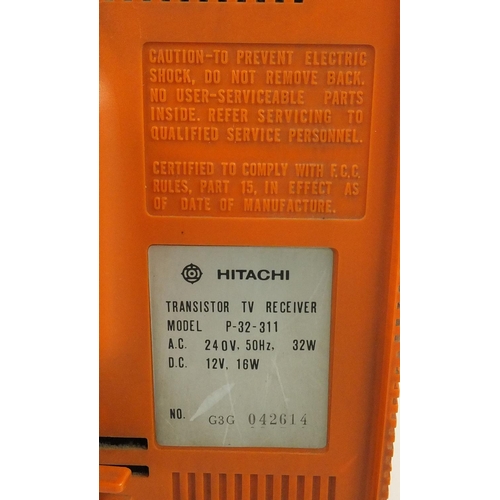 273 - Retro Hitachi orange television model P-32-311