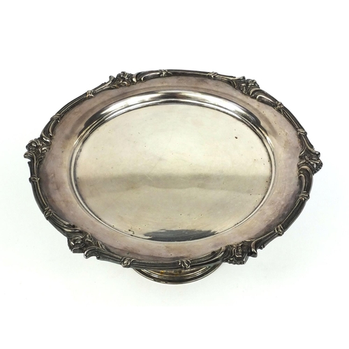 194 - Hilser & Son silver plated copper tazza, 30cm in diameter