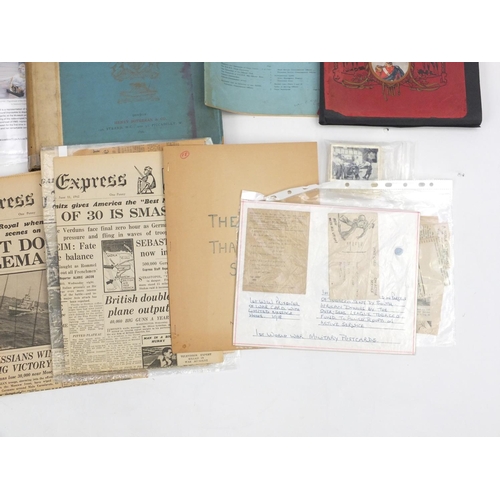 658 - Selection of Military interest ephemera including books, set of four soldier returns prints etc