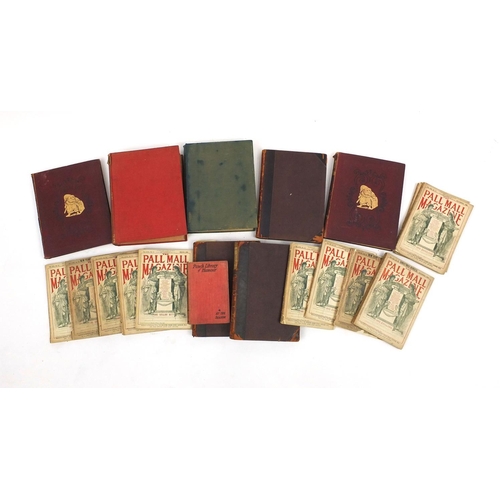 245 - Box of assorted books including leather bound Punch volumes, The Pall Mall magazines etc