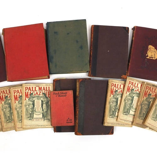 245 - Box of assorted books including leather bound Punch volumes, The Pall Mall magazines etc