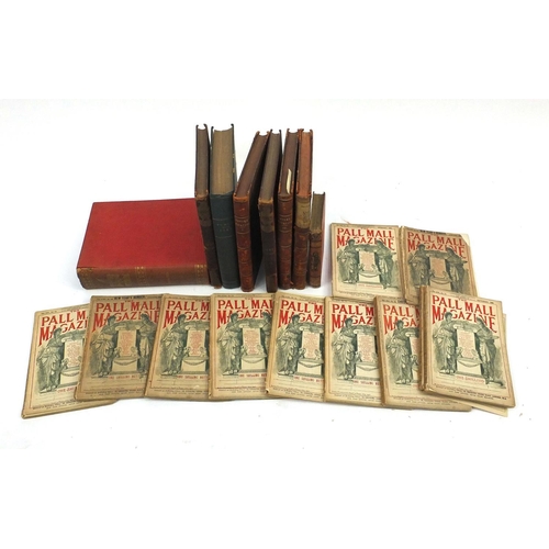 245 - Box of assorted books including leather bound Punch volumes, The Pall Mall magazines etc