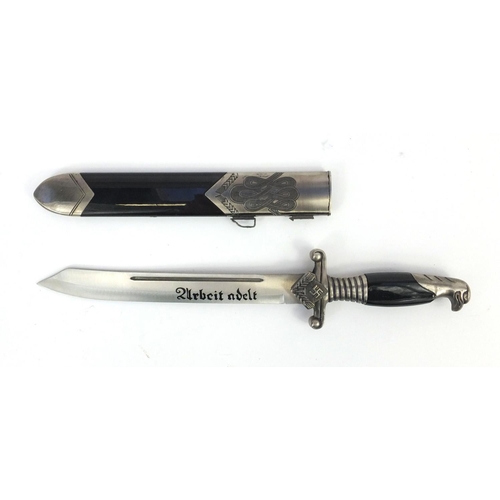 646 - German Military interest Hitler movement ceremonial style dagger with scabbard, 40cm in length