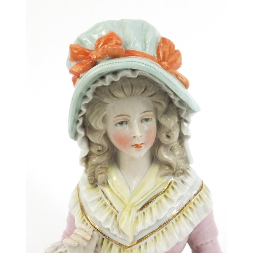 386 - Victorian china half pin doll, 12.5cm high