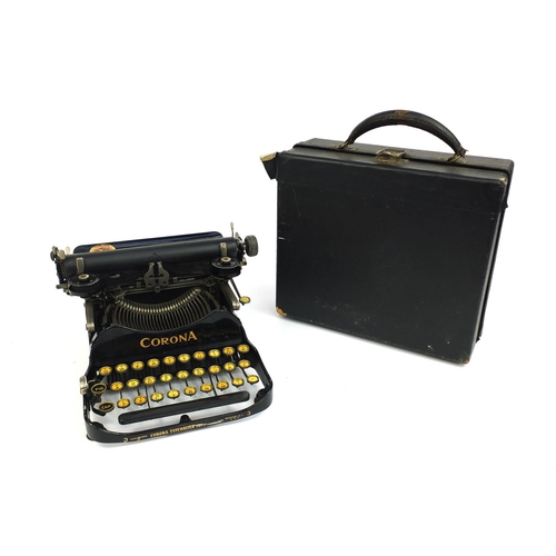 244 - Cased vintage Corona typewriter number 3, 1917