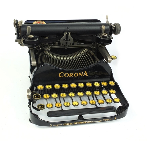 244 - Cased vintage Corona typewriter number 3, 1917