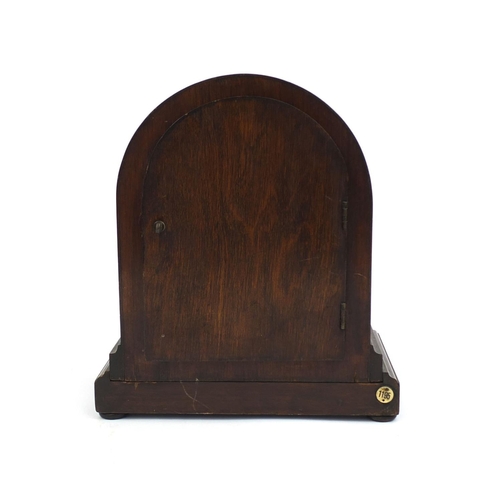 153 - French mahogany cased electric Bulle-Clock, 27cm high