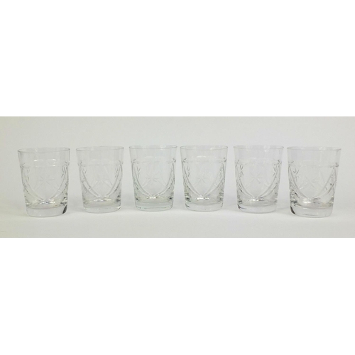 406 - Set of six Webb Corbett Crystal glasses, 10cm high