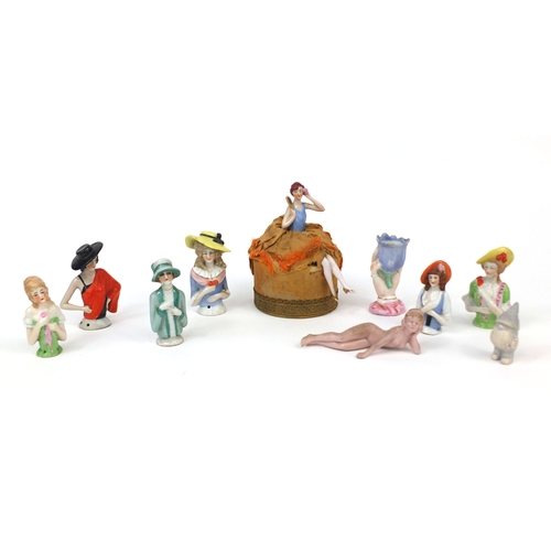 2107 - Collection of Victorian pin dolls, the largest 12cm high