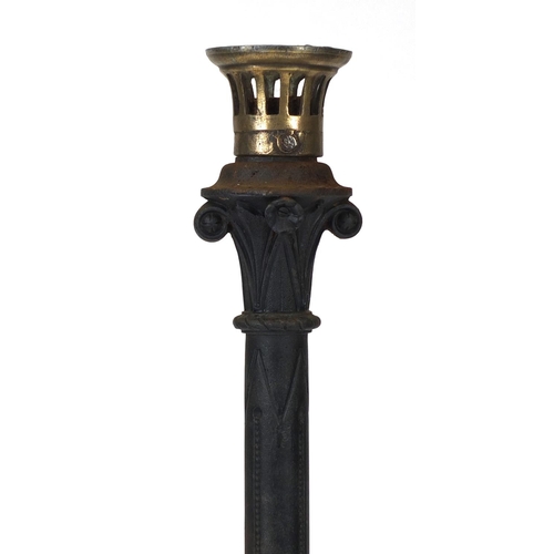 108 - Victorian cast iron street lamp base, 163cm high